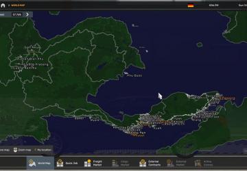 World Map Background version 2.0 for Euro Truck Simulator 2 (v1.54.x)