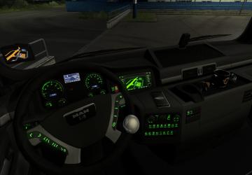 Green illumination for MAN TGS version 1.0 for Euro Truck Simulator 2 (v1.33.x, 1.34.x)