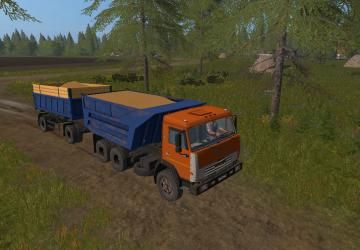 KAMAZ 55111 Sovok 1 and NEFAZ 8529S Trailer v1.2 for Farming Simulator 2017 (v1.5.3.1)