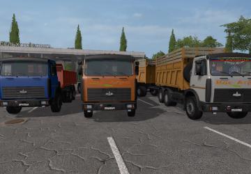 MAZ-5516A2 + MAZ-856101 Trailer version 1.0.0.1 for Farming Simulator 2017 (v1.5.3.1)