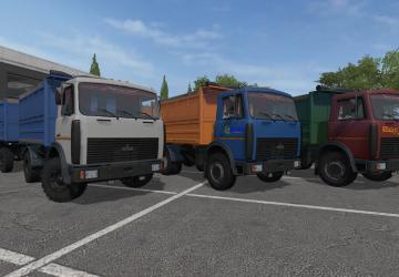 MAZ-5551A2-4327 + MAZ-8571 Trailer version 1.0.0.1 for Farming Simulator 2017 (v1.5.3.1)