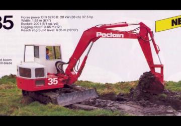 Poclain 35 Crawler Excavator version 1.0 for Farming Simulator 2017 (vv1.5.3.1)