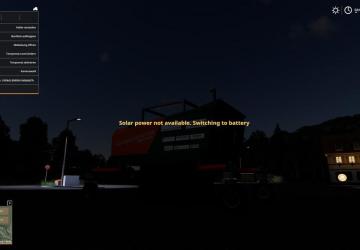 Solar Battery Script version 1.0.0.1 for Farming Simulator 2019 (v1.7.x)