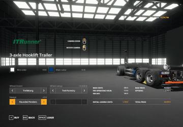 3-axle hooklift trailer version 1.0.0.0 for Farming Simulator 2019 (v1.4х)