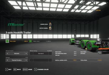 3-axle hooklift trailer version 1.0.0.0 for Farming Simulator 2019 (v1.4х)