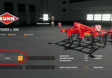 Adjust Working Speed version 1.0 for Farming Simulator 2019 (v1.6.0.0)