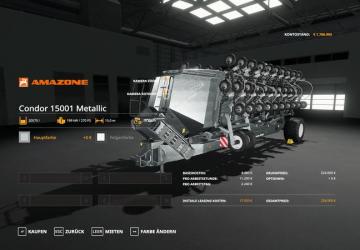 Amazone Condor15001 Metallic Edit version 1.3 for Farming Simulator 2019 (v1.5.1.0)