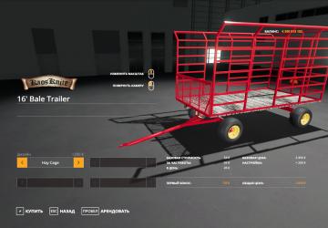 Autoload 16 Bale Trailer version 1.0 for Farming Simulator 2019 (v1.5.1.0)