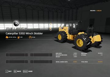 Caterpillar 535D Winch Skidder version 1.0 for Farming Simulator 2019 (v1.5.x)