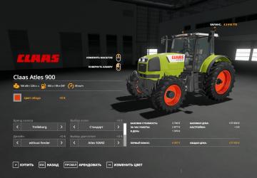 Claas Atles 900RZ Series version 1.0.0.0 for Farming Simulator 2019 (v1.6.x)
