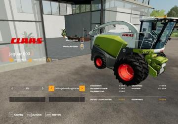 CLAAS JAGUAR 800 PACKET version 1.2.0.0 for Farming Simulator 2019 (v1.4х)