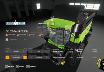 Deutz Fahr C9300 version 1.0.0.0 for Farming Simulator 2019 (v1.3.х)