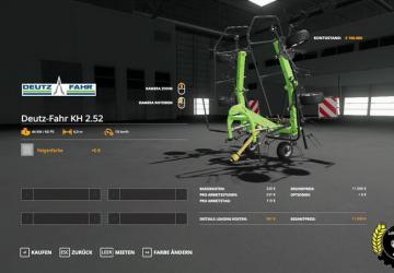 DEUTZ-FAHR grassland pack version 1.0.0.0 for Farming Simulator 2019 (v1.4)