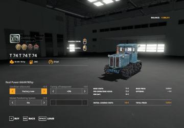 DT 74 version 1.0.0.0 for Farming Simulator 2019 (v1.7.x)