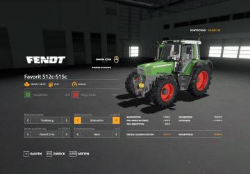 Fendt Favorit 512c-515c version 1.3 for Farming Simulator 2019 (v1.5.1.0)