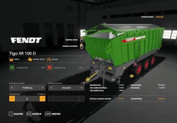 Fendt Tigo 100XL version 1.0.0.0 for Farming Simulator 2019 (v1.4)