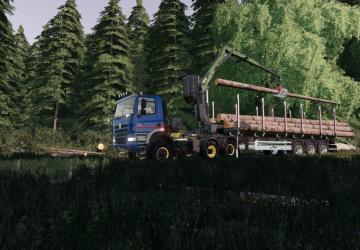 Fliegl Timber-Runner Z-Crane Pack version 1.0.1.0 for Farming Simulator 2019 (v1.7.x)