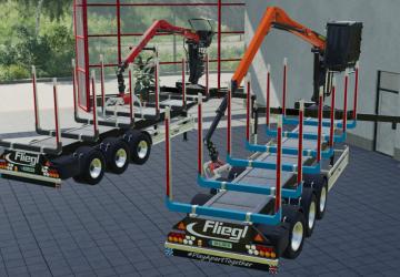 Fliegl Timber-Runner Z-Crane Pack version 1.0.1.0 for Farming Simulator 2019 (v1.7.x)