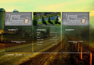 Background, custom menu with sound version 1.0.0.0 for Farming Simulator 2019 (v1.7.x)