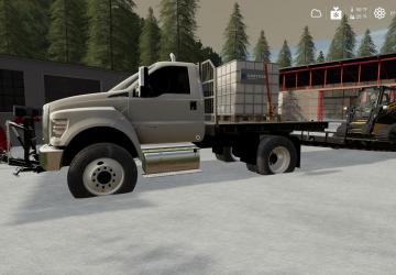FORD F750 Flatbed Plow Truck version 1.0 for Farming Simulator 2019
