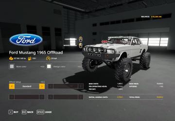 Ford Mustang 1965 Offroad version 1.0.0.0 for Farming Simulator 2019 (v1.6.x)