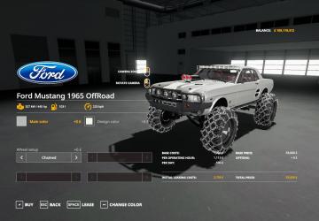 Ford Mustang 1965 Offroad version 1.0.0.0 for Farming Simulator 2019 (v1.6.x)