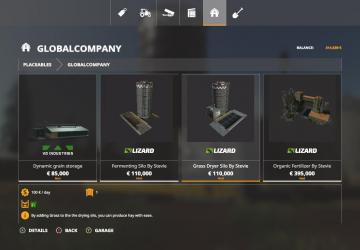Global Company Placeable Grass Dryer Silo v1.0.0.0 for Farming Simulator 2019 (v1.5.х)
