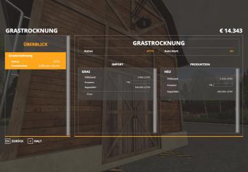 GRASS DRYER version 1.0.0.0 for Farming Simulator 2019