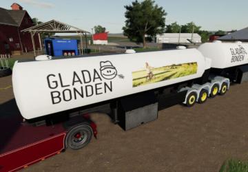 Happy Farmer Milk Trailers version 1.0 for Farming Simulator 2019 (v1.7x)
