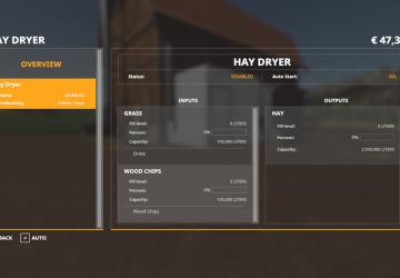 Hay Dryer version 1.0.0.0 for Farming Simulator 2019 (v1.4х)