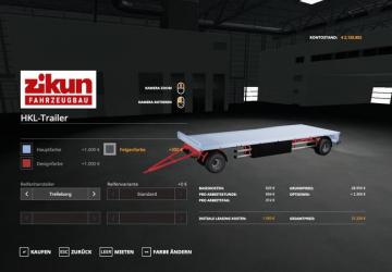 HKL-Trailer version 1.0 for Farming Simulator 2019 (v1.6.0.0)