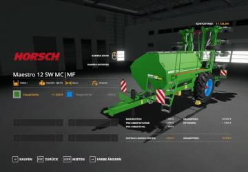 Horsch Maestro 12SW MultiFruit MultiColor v1.1 for Farming Simulator 2019 (v1.5.1.0)
