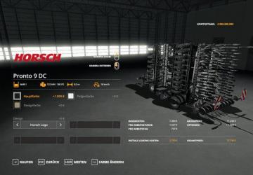 Horsch Pronto 9 DC version 1.0 HotFix for Farming Simulator 2019 (v1.5.1.0)