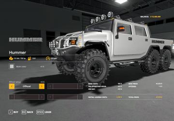 Hummer H2 6X6 version 1.0.0.0 for Farming Simulator 2019 (v1.6.x)