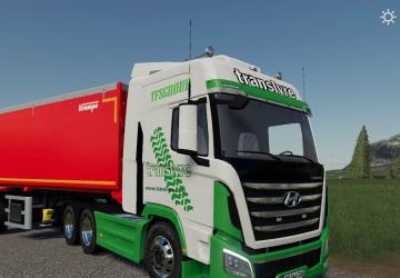 Hyundai Xcient TRANSLYRE TFSG version 1.5 for Farming Simulator 2019 (v1.4х)