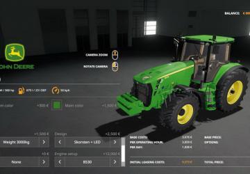 John Deere 8130 - 8530 version 1.0.0.0 for Farming Simulator 2019 (v1.3.х)