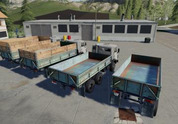 KamAZ 5320 and GBK-8551 Trailer version 2.1 for Farming Simulator 2019 (v1.4.x)
