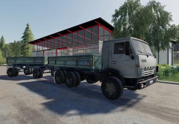KamAZ 5320 and GBK-8551 Trailer version 2.1 for Farming Simulator 2019 (v1.4.x)