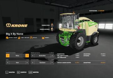 Krone Big X 1180 By None version 1.0 for Farming Simulator 2019