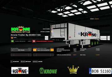 KRONE TRAILER BY BOB51160 version 1.0.0.1 for Farming Simulator 2019 (v1.3.0.1)