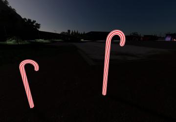 Lighted Candy Cane Pack version 1.0.0.0 for Farming Simulator 2019 (v1.7.x)