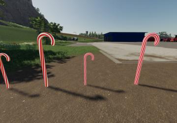 Lighted Candy Cane Pack version 1.0.0.0 for Farming Simulator 2019 (v1.7.x)
