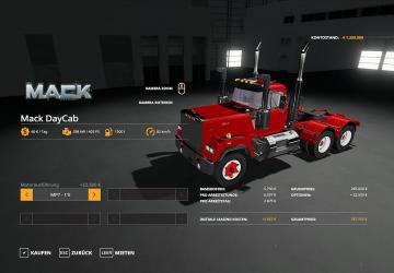 MACK DAYCAB AND MACK SLEEPER TRUCK version 1.0.0.5 for Farming Simulator 2019 (v1.3.0.1)