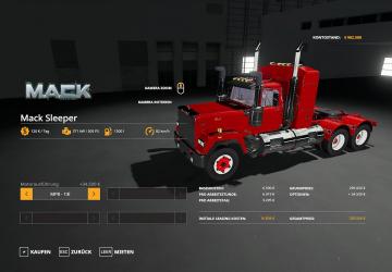 MACK DAYCAB AND MACK SLEEPER TRUCK version 1.0.0.5 for Farming Simulator 2019 (v1.3.0.1)