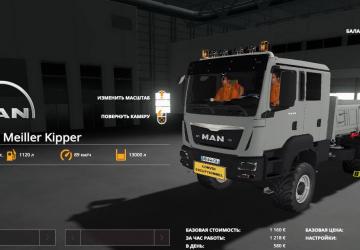 Man TGM 41480 4x4 Meiller Kipper version 1.0.0.0 for Farming Simulator 2019 (v1.4х)