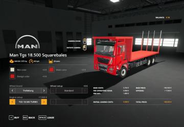 MAN TGS 18.500 Bale Transport Autoload version 1.0.0.0 for Farming Simulator 2019 (v1.5.x)