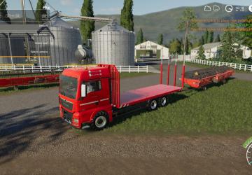 Man TGX26 Flat Bed version 1.0 for Farming Simulator 2019 (v1.7.x)