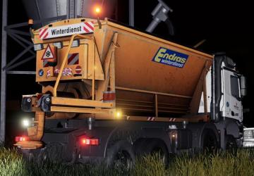 Mercedes Arocs Winter Service + snowfall version 2.0 for Farming Simulator 2019