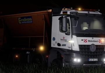 Mercedes Arocs Winter Service + snowfall version 2.0 for Farming Simulator 2019