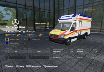 Mercedes-Benz Sprinter 2014 Tigis Europa version 1.0.0.1 for Farming Simulator 2019 (v1.7x)